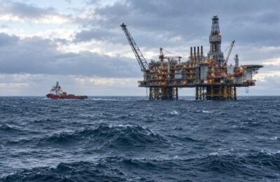 Газовая платформа месторождения Jackdaw в Северном море у побережья Шотландии
